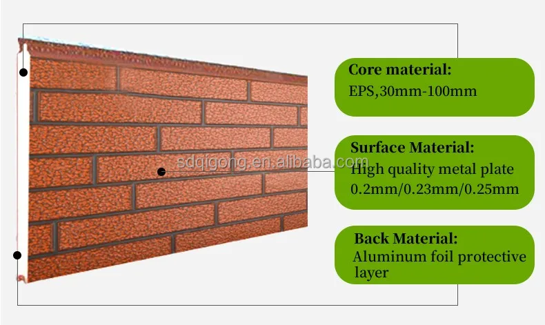 Thermal decorative siding panels exterior wall structural insulated panel Foam Sandwich Panel details