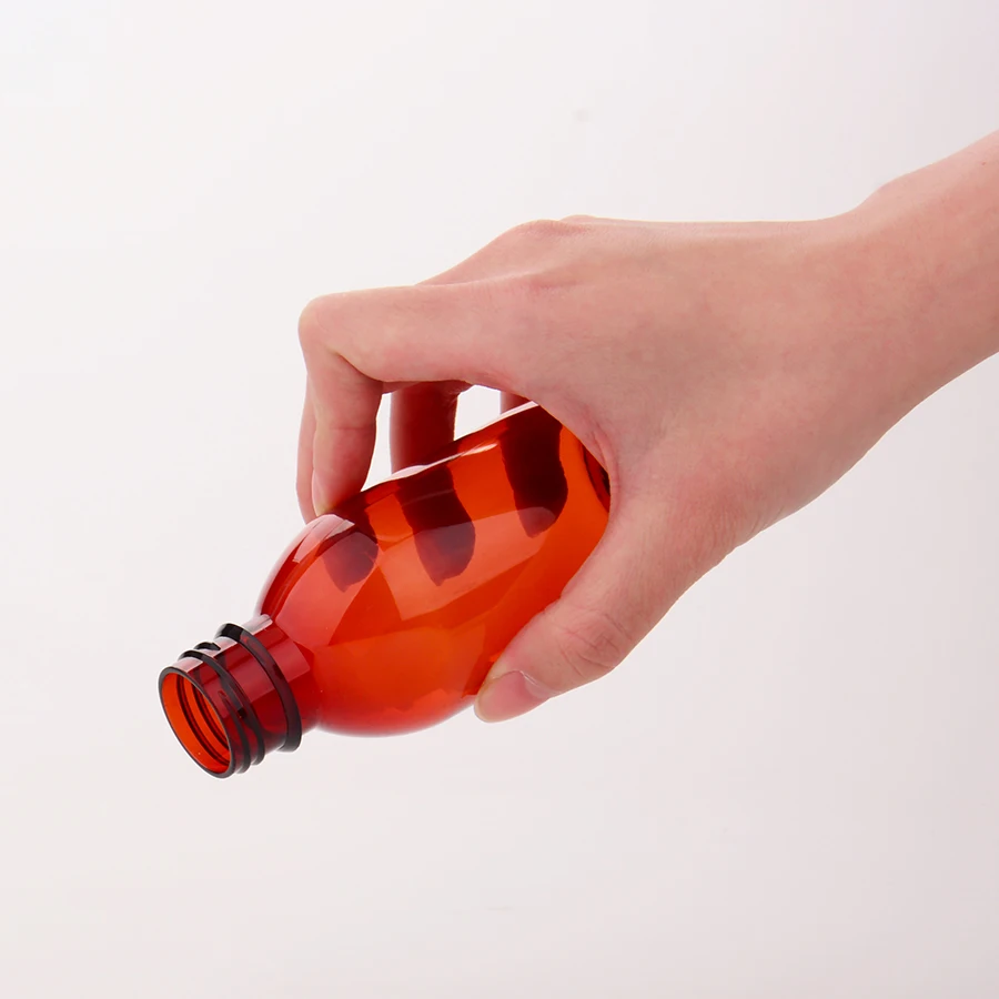Medical Set PET 120ml Cough Syrup Medicine Bottle With CRC Childproof Screw Cap and Measuring Cup
