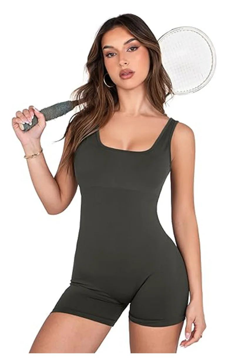 HKRXEC Tank-Style Mid-Thigh Full-Body Shaping Bodysuit