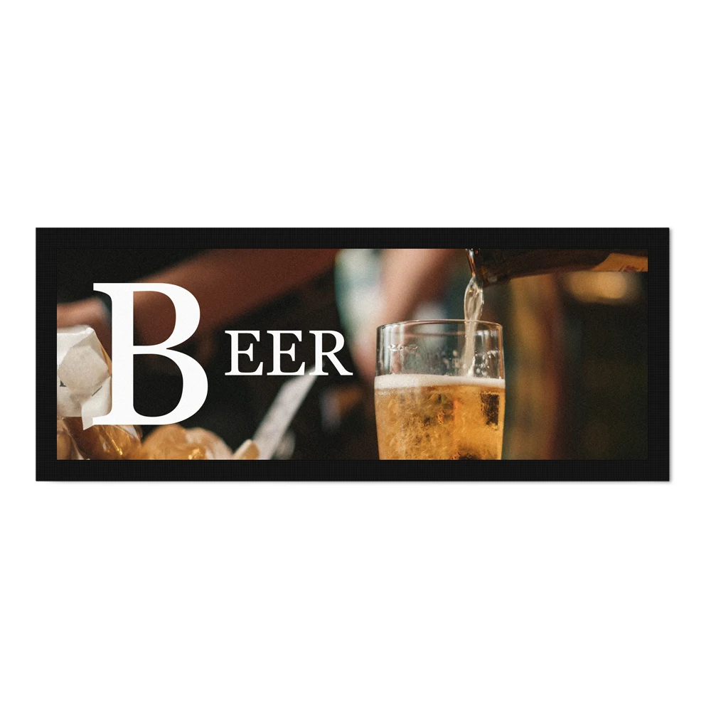 Wholesale Anti-slip Sublimation Blank Custom Printing Logo Bar Accessories Nitrile Rubber Coffee Fabric Bar Spill Mat