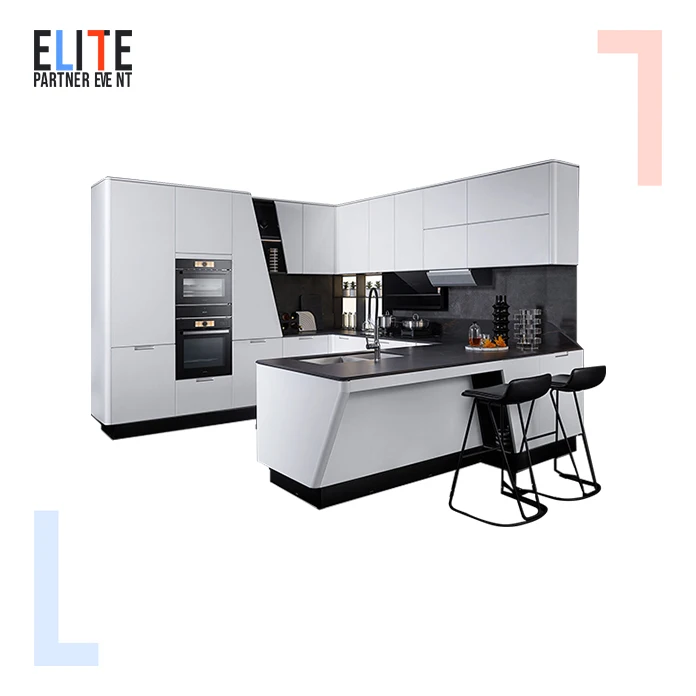OPPEIN Custom Full Luxury Lacquer Double Sink Island Cabinets Kitchen Furniture Design Kitchen Cabinet Modern/kitchen Cabinet