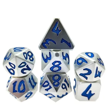 7 Shiny Metal Dice Solid Polyhedral Dice For Rpg Dnd Table Games Dungeons And Dragons Role-playing Dice