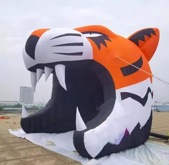 Giant Advertisement Inflatable Mascot Tunnel Inflatable Tiger Head Football Tunnel Arch For Game Entrance