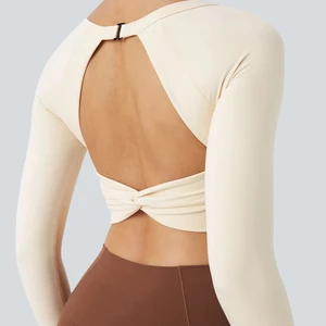 MIQI Hot Sale Custom Feeling Long Sleeve T-shirts Quick Dry Fitness Yoga Workout Sport Women Workout Tshirt Gym Top