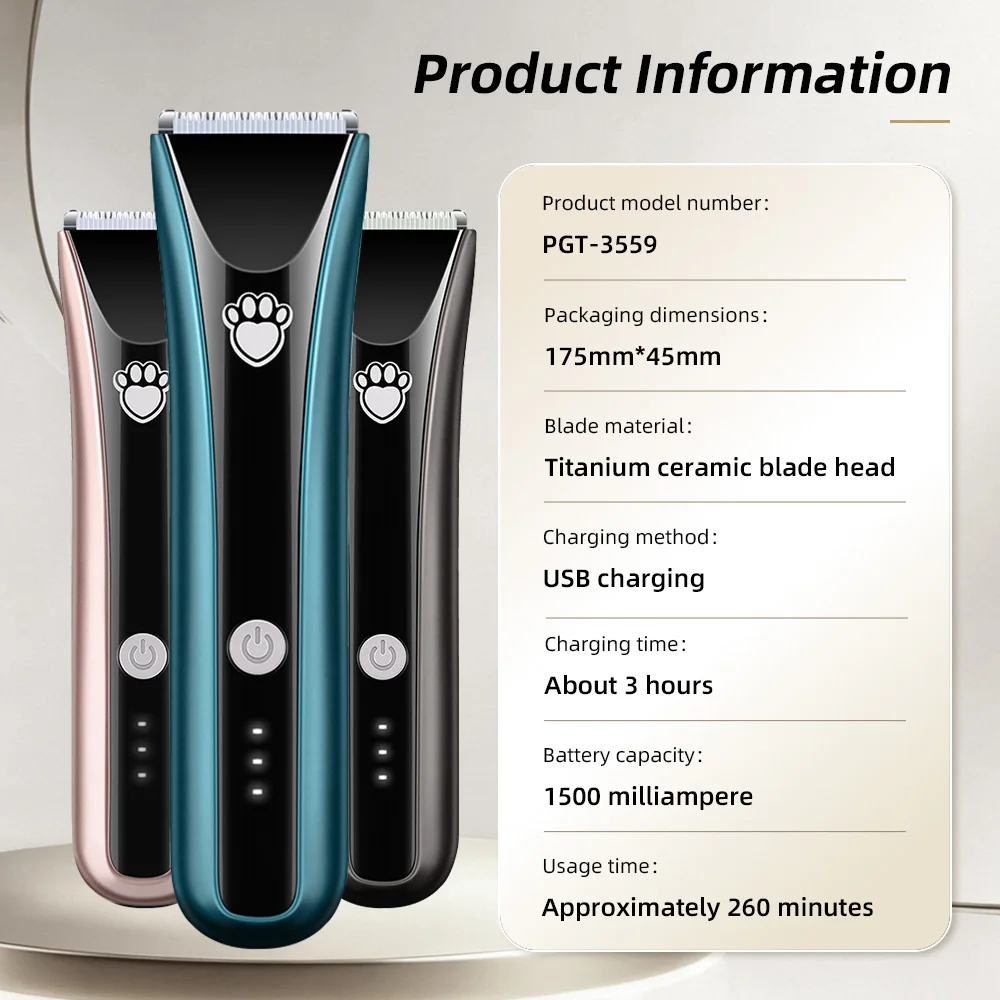 Wholesale IPX7 Waterproof Low Noise Rechargeable Cordless Electric Dog - product detail 2