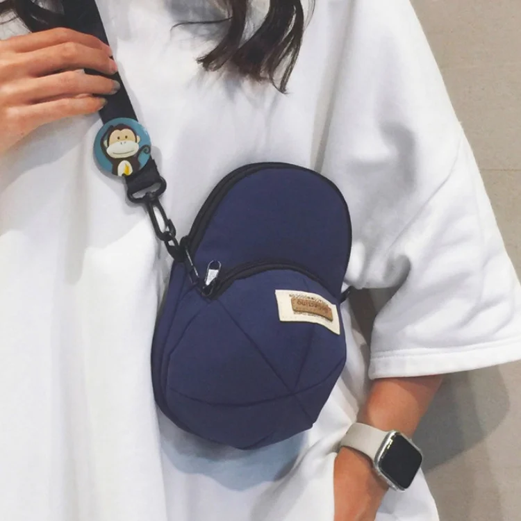 Canvas Mini Wholesale Unisex Trendy Hat Style Crossbody Bag Versatile Men Women Single Shoulder Bag Portable Phone Pouch