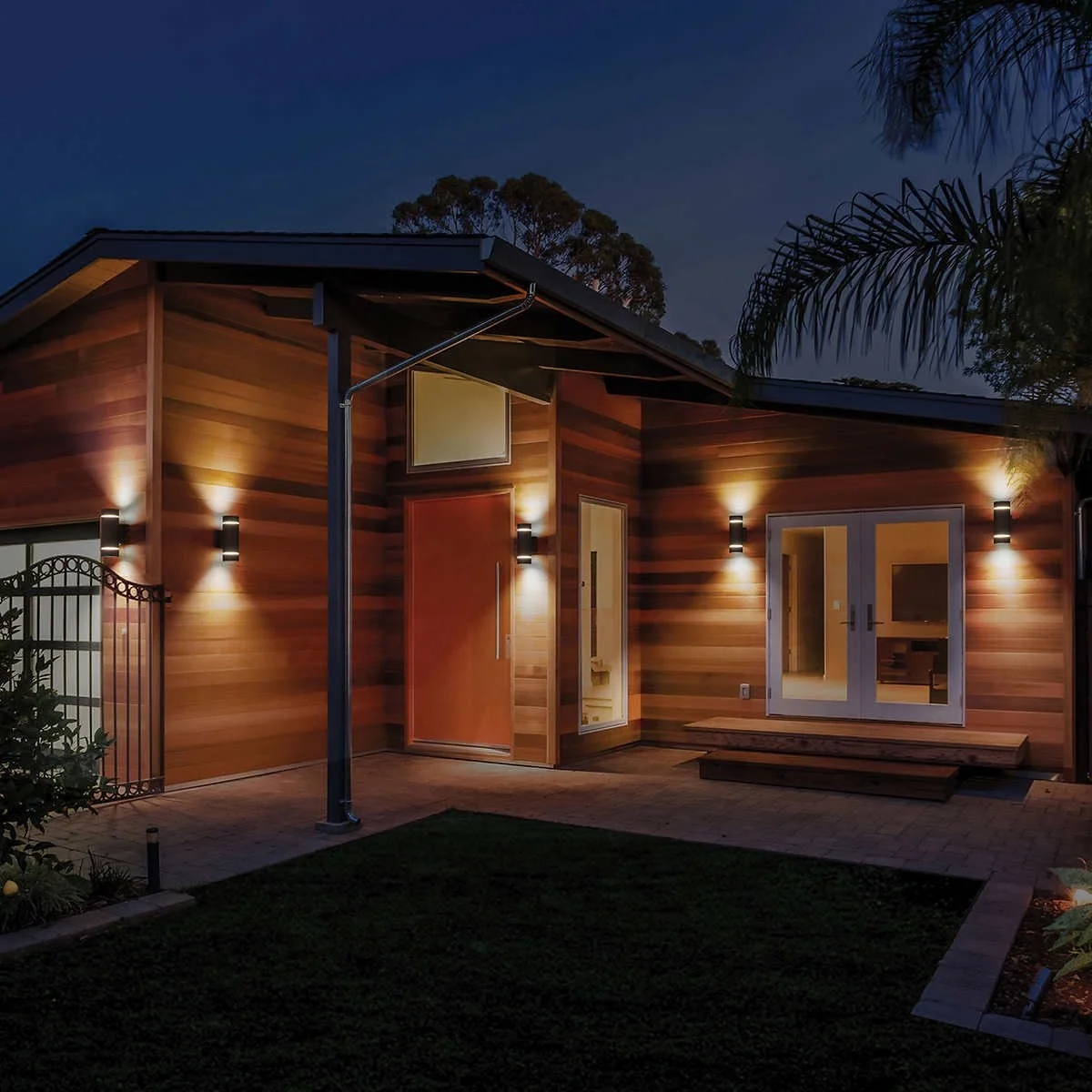 Умный Уличный настенный светильник с Wi-Fi водонепроницаемый точечный cob регулируемой яркостью и управлением через приложение наружная лампа изменением цвета RGB вверх вниз