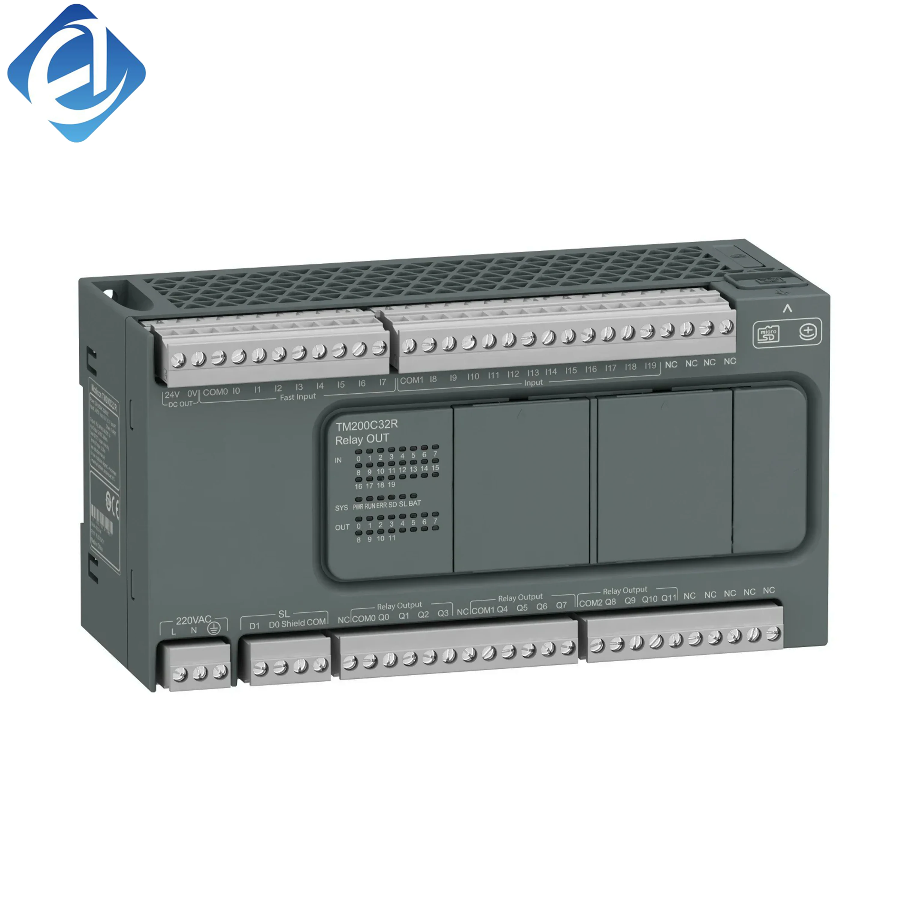 New Original TM200C32R Modicon TM200 PLC. 32 relay I/O points, stable logic control, strong environmental adaptability, convenient wiring and expansion, suitable for small automated equipment, conveying lines