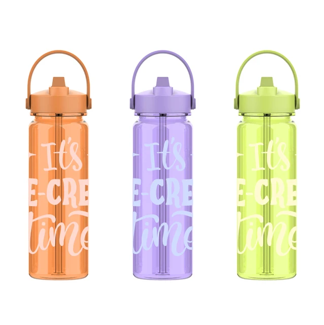 Customized 700ml BPA-Free Travel Water Bottle with Straw Reusable Plastic for Children ODM Model with Lid tumblers with straws