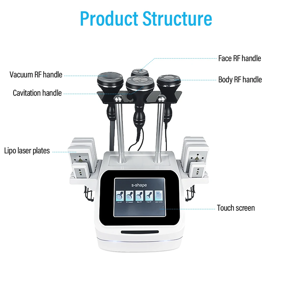 Cavitation RF Slimming Machine 本体 Portable 6 in 1 Ultrasonic Rf s Body Shape Cavitation Slimming