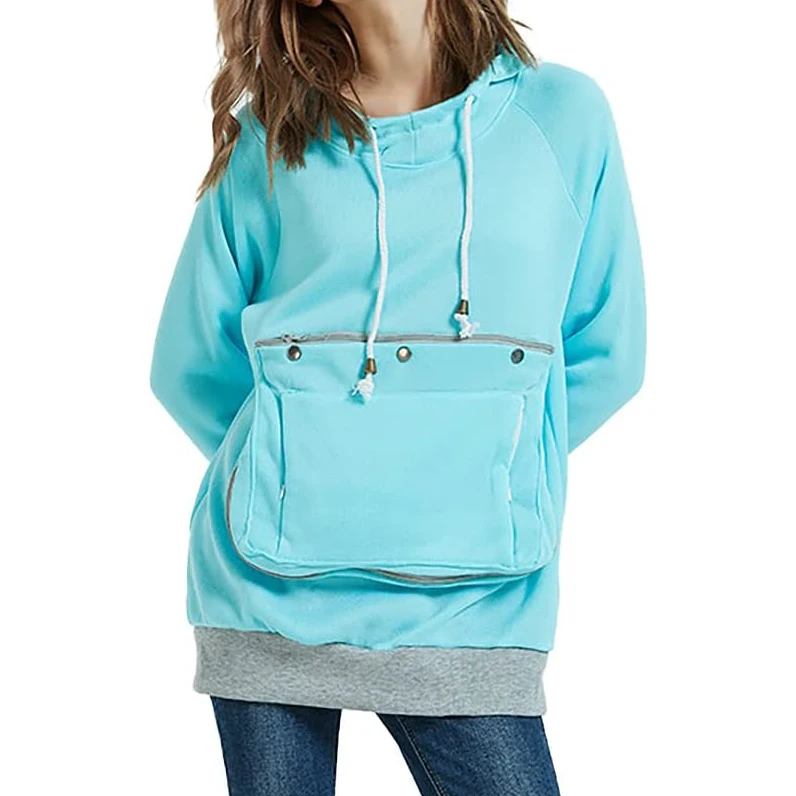 Long Sleeve Fleece Kangaroo Pullover Dog Cat Carrier Hoodies Pet Pouch