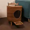 Walnut-curved wood feeder