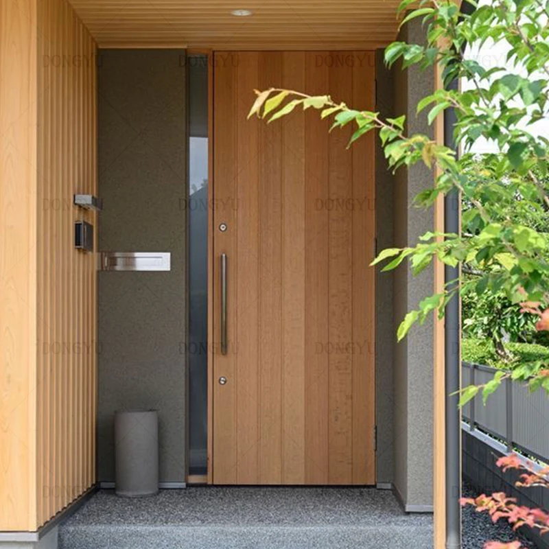 Italy Modern Front Door Panel Design Hot Sale Entrance Entry Oak Solid Wooden Pivot Door Wood Exterior Security Door for Houses