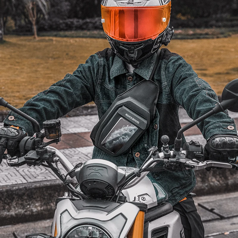 Мотоциклетная кожаная седельная сумка, сухая сумка, масляный бак для сенсорного экрана