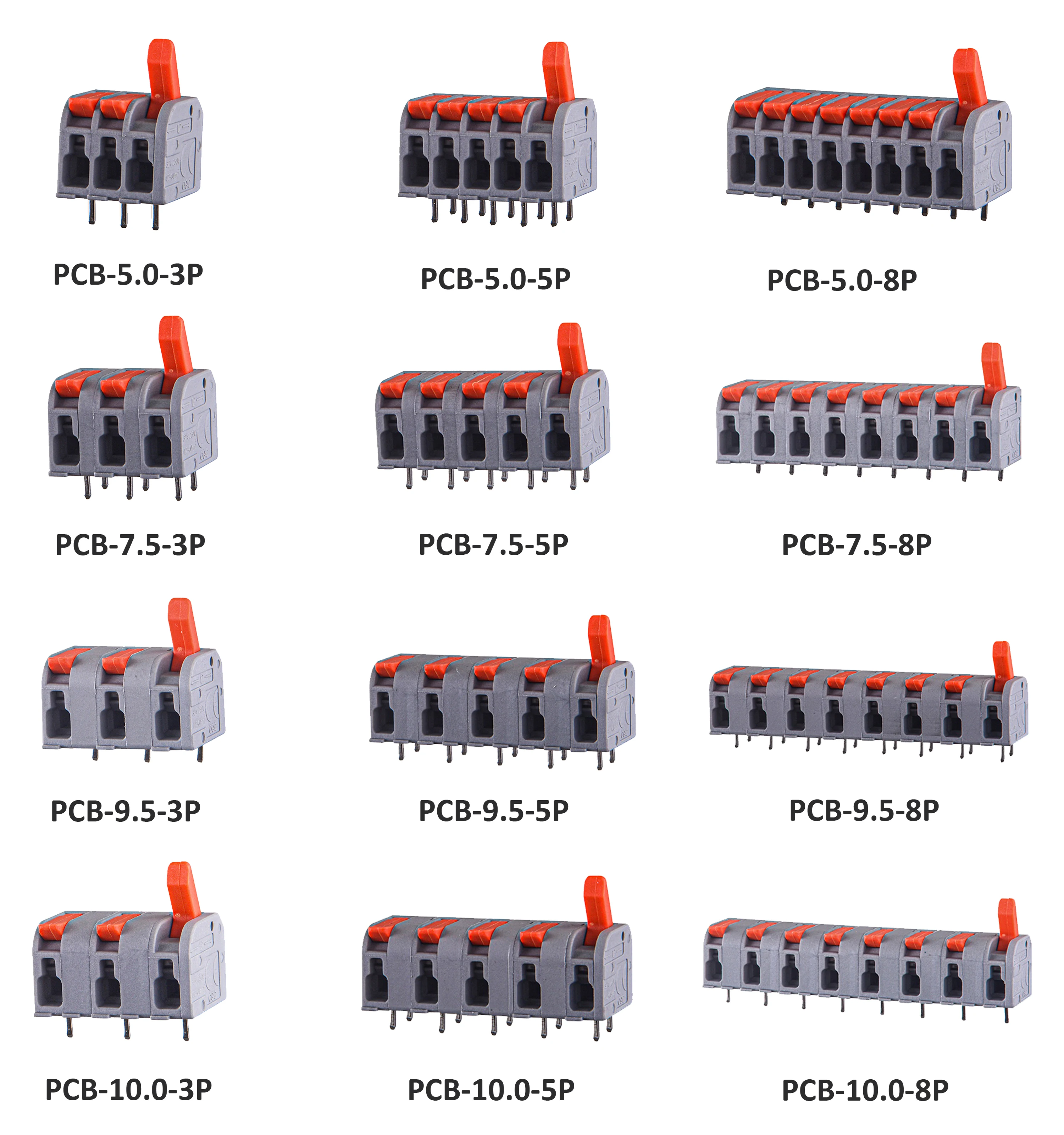 Pcb Wire Terminal Block Lever Wire Connectors Push Splice 3/5/8 Way