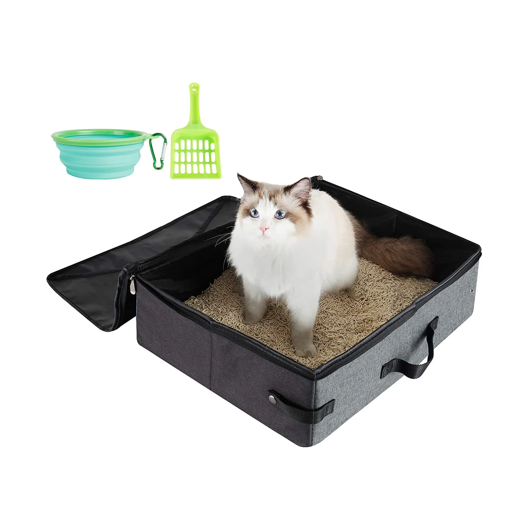 Hard Cat Carrier Portable Litter Box Foldable Cat Carrier For