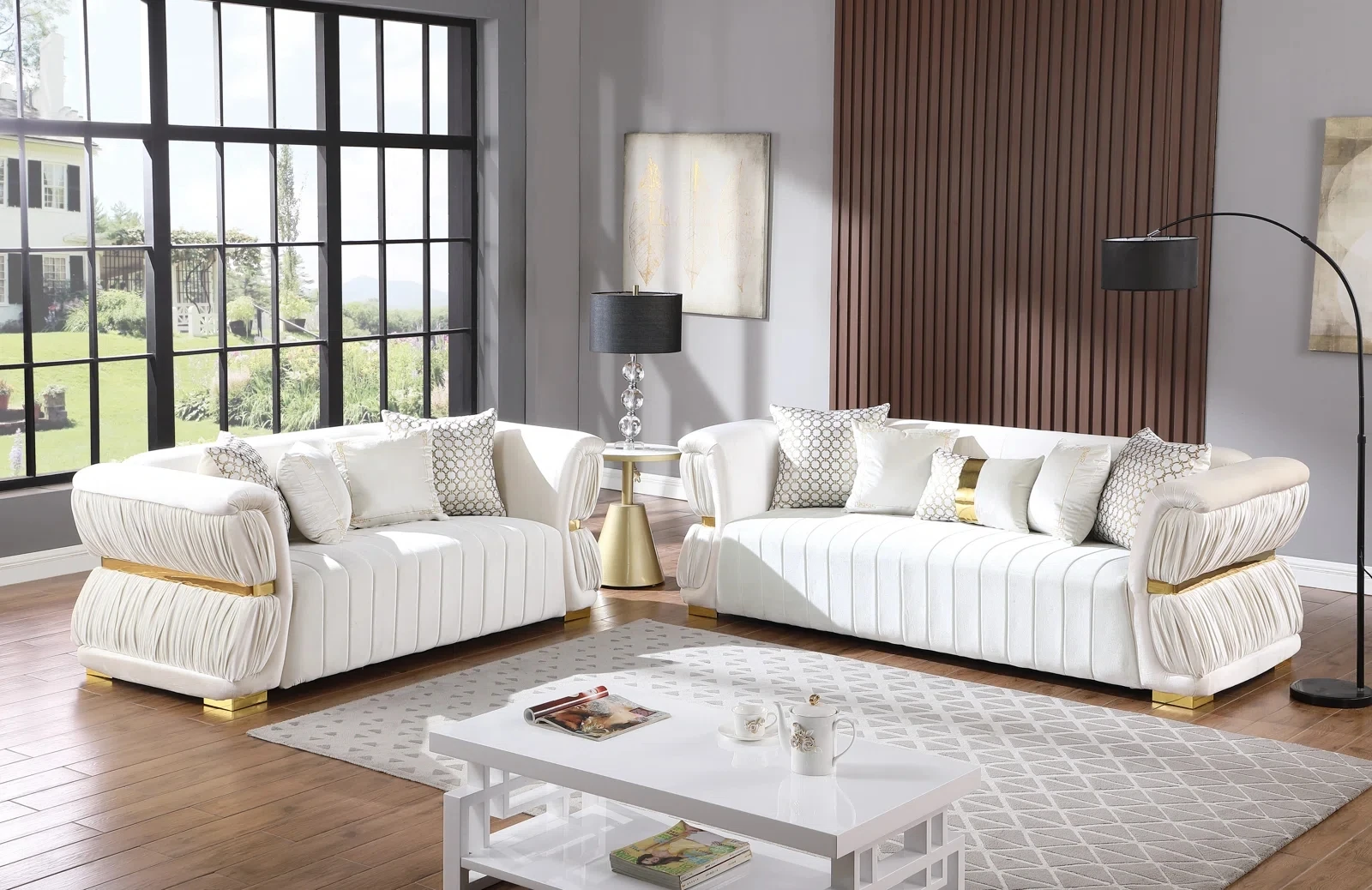 NOVA Luxury Design Velvet Living Room Couch Set Furniture