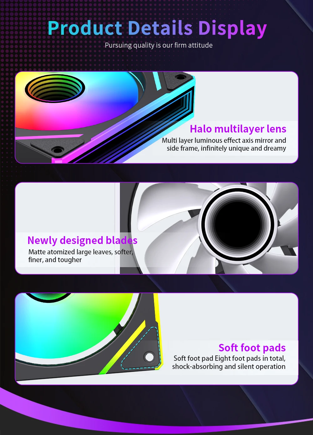 Computer Rgb Fans Texture Lovingcool ARGB PWM RGB LED PC Fans 120*120*25mm Silent Wind Speed ...