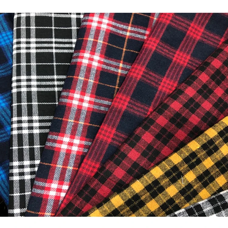 2021 Shaoxing текстиль 65 полиэстер 35 хлопок T/C Одиночная матовая фланелевая ткань в клетку различные цвета