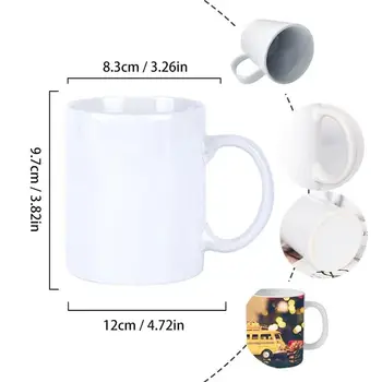 11oz White Sublimation Mug Customizable Logo Pattern For Gift