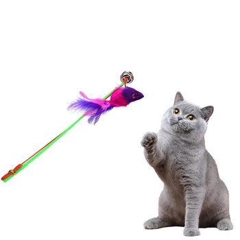 Cat teasing stick Fishing mouse teasing  Mouse cat toys  supplies elastic rope mouse teasing cat