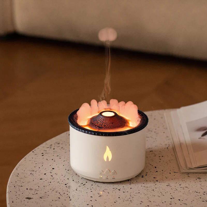 New Creative Flame Aromatherapy Diffuser 360ml Fire Volcano Jellyfish Essential Oil Diffusers DC24V Ultrasonic Air Humidifier