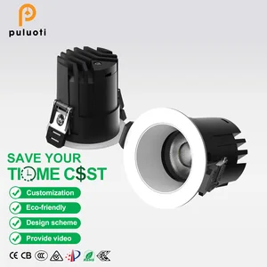 PULUOTI Superbright LED Spotlight 8W-40W 3CCT 120-130mm Recessed Ceiling Spot Lights IP20 for Home and Office Lighting Black