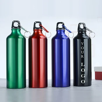 Custom low price promotional water bottle logo outdoor sports aluminum bottle water bottle with printed logo promotional gift