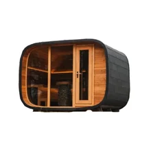 Hot sale Wooden Canadian Cedar Barrel Garden Steam sauna room Outdoor Barrel Sauna for 6 persons