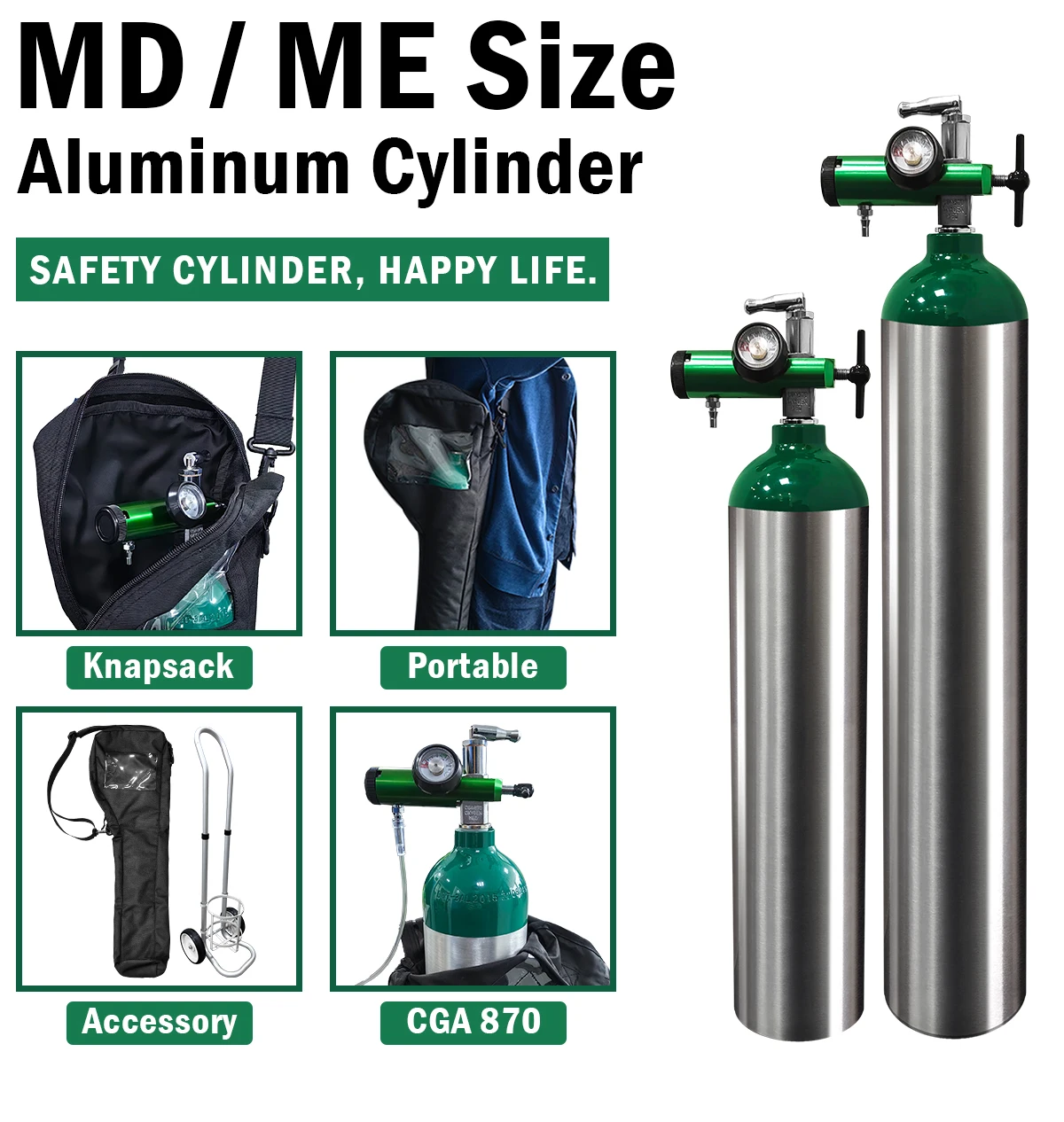 Mini Cylinder O2 Dot3al E Size Aluminum Gas Cylinders for Alloy Air Head Medical Tube ...