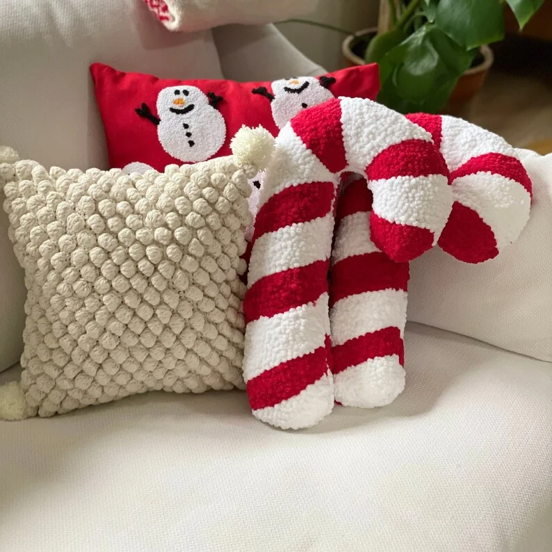 Adorable Christmas Decoration Candy Cane Pillow Christmas Home Decor