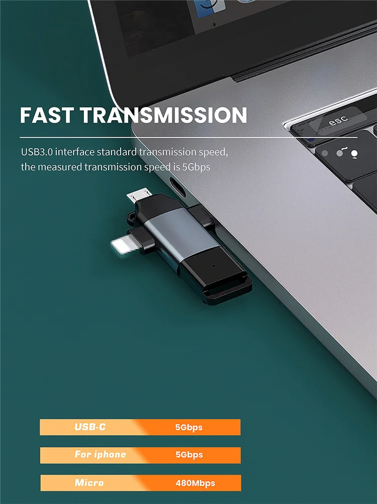 3 In 1 Otg Adapter Micro Usb Type C To Usb 3.0 Adapter For Samsung