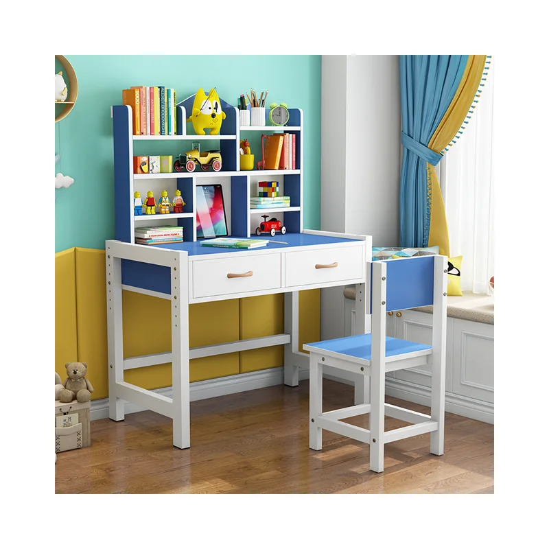 Hot sale blue/pink/green solid wood kids table for study