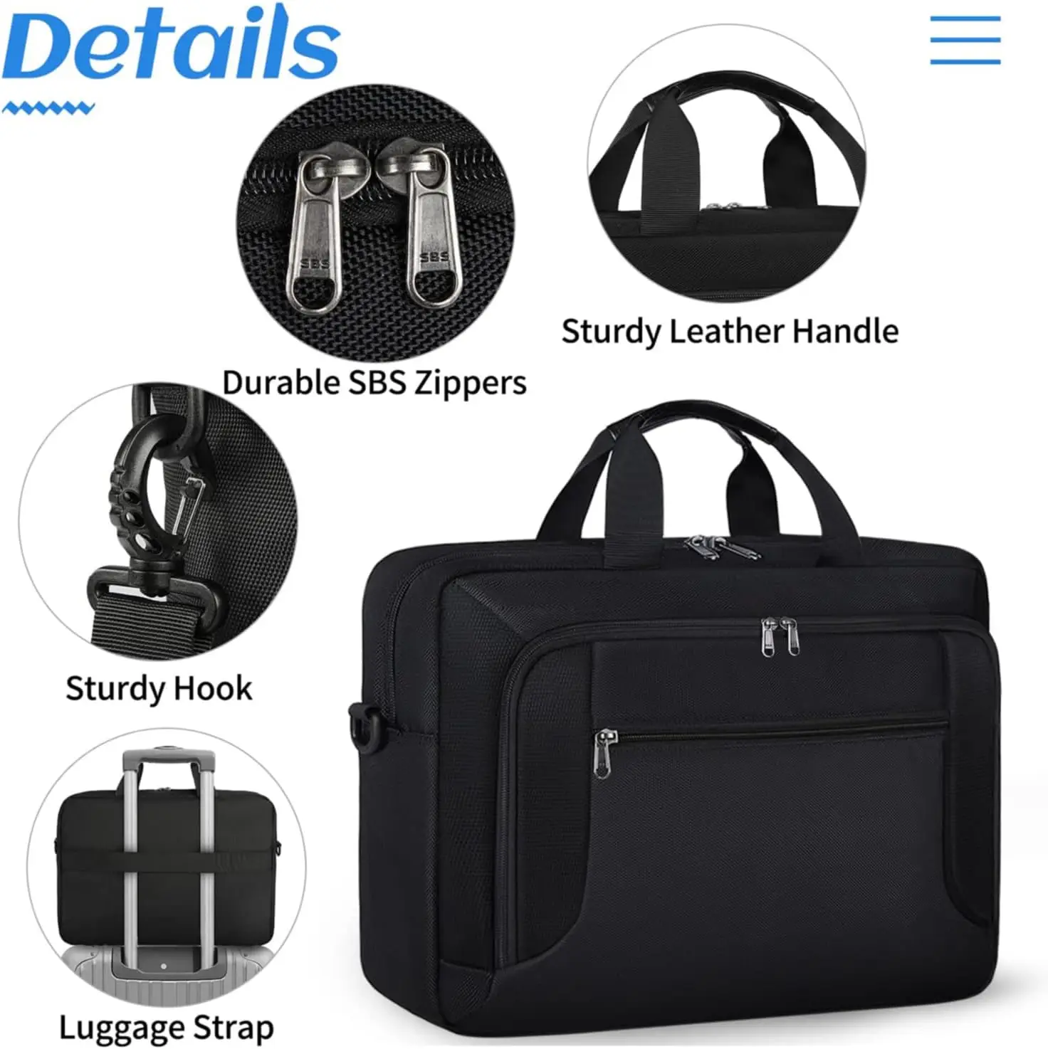 product laptop bag 173 inch laptop briefcase large waterproof laptop case for men women business adjustable shoulder messenger bag-31