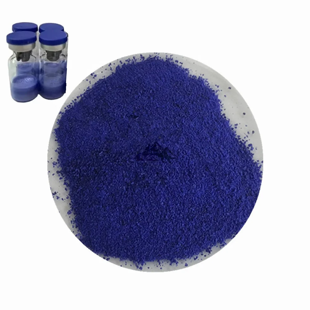 ghk cu china China Manufacturer Supply Copper Peptide GHK-Cu Powder GHK-Cu Lyophilized Powder 50mg 100mg