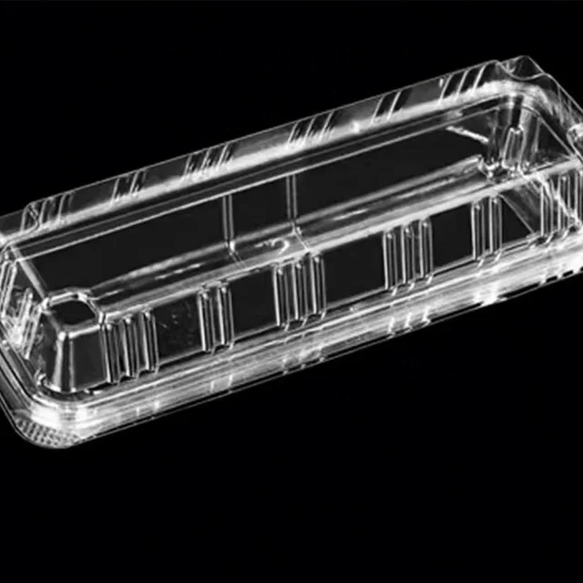 Wholesale Transparent Plastic Packaging Rectangle Clamshell Hinged Box Food Container With Lid
