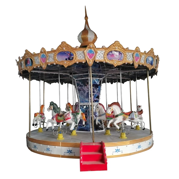 16席新しいデザイン遊園地屋外遊び場ミニ子供メリーゴーラウンド