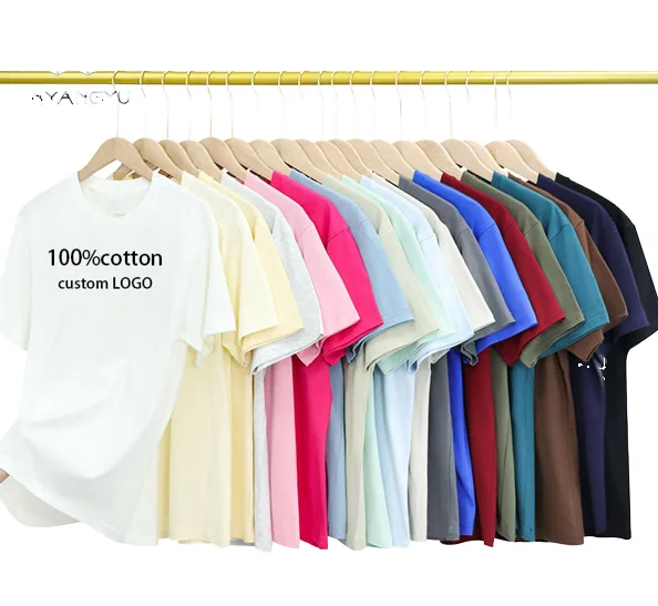 High Quality 100% Cotton T-Shirt Wholesale 230g Regular Fit Version Custom Logo Print Short Sleeve Casual Style White Tee Blank