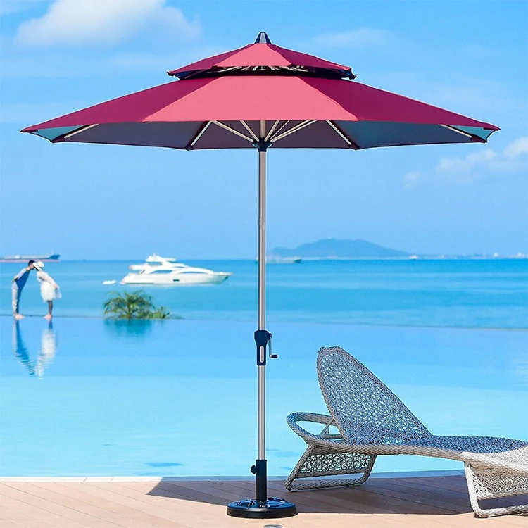 Commercial Heavy Outdoor Table Umbrella Patio Outdoor Wooden Beach ...