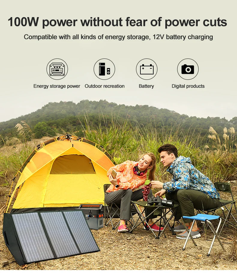 200W Fabric Sunpower Portable Folding Solar Panels Waterproof 4.5kg