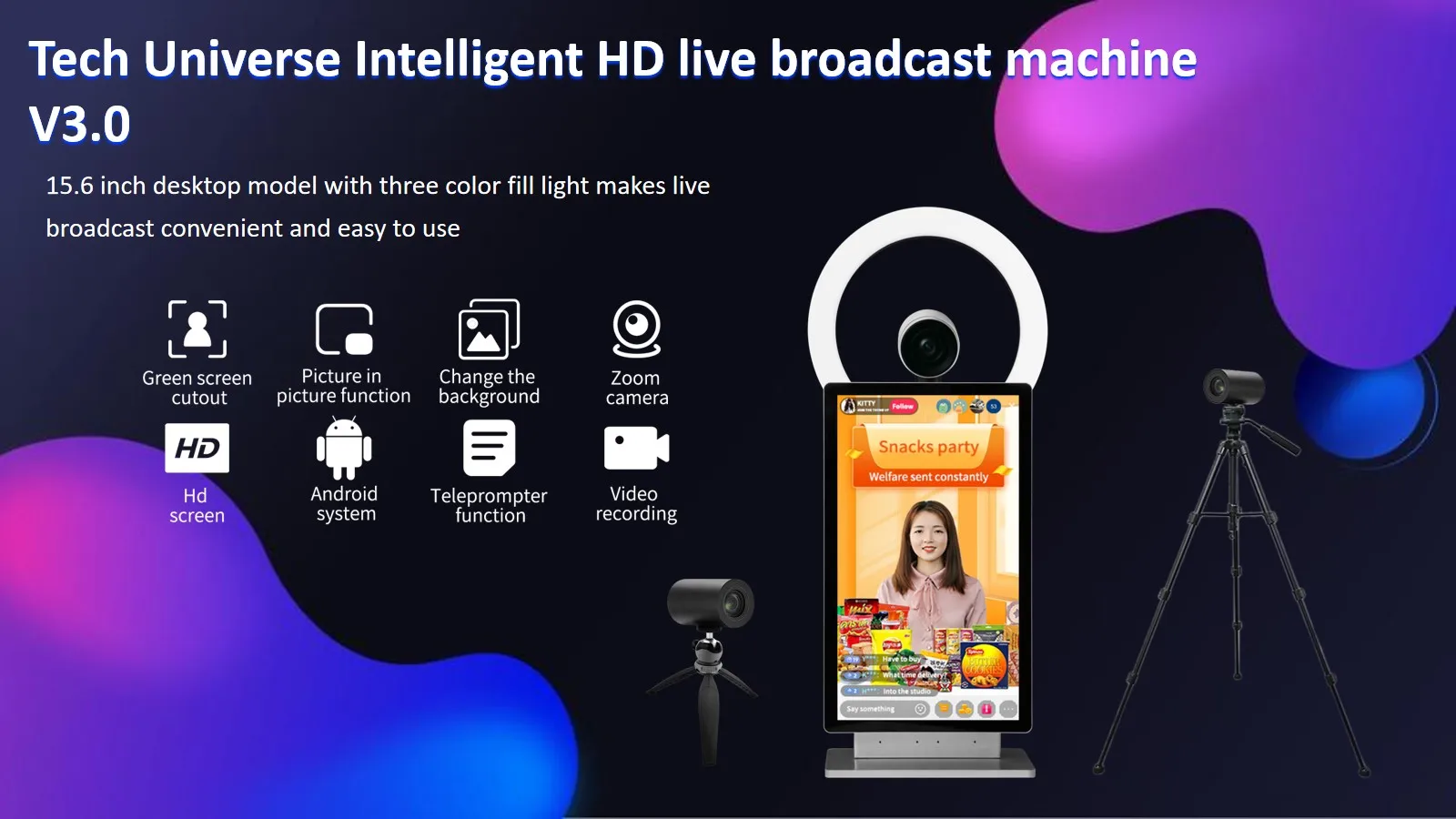 Customizable 15.6 Inch LED Screen Live Streaming Equipment ...