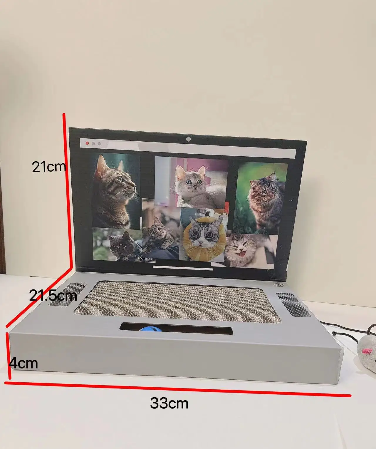 Laptop Cat Scratching Board Corrugated Paper Cat Scratcher Foldable Computer Shape Funny Cat Toy