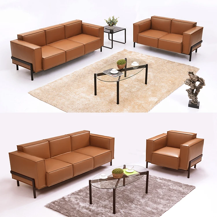 MIGE European Style Modern Modular Cheap Leather Office Sofa Set Designs Office Sofa