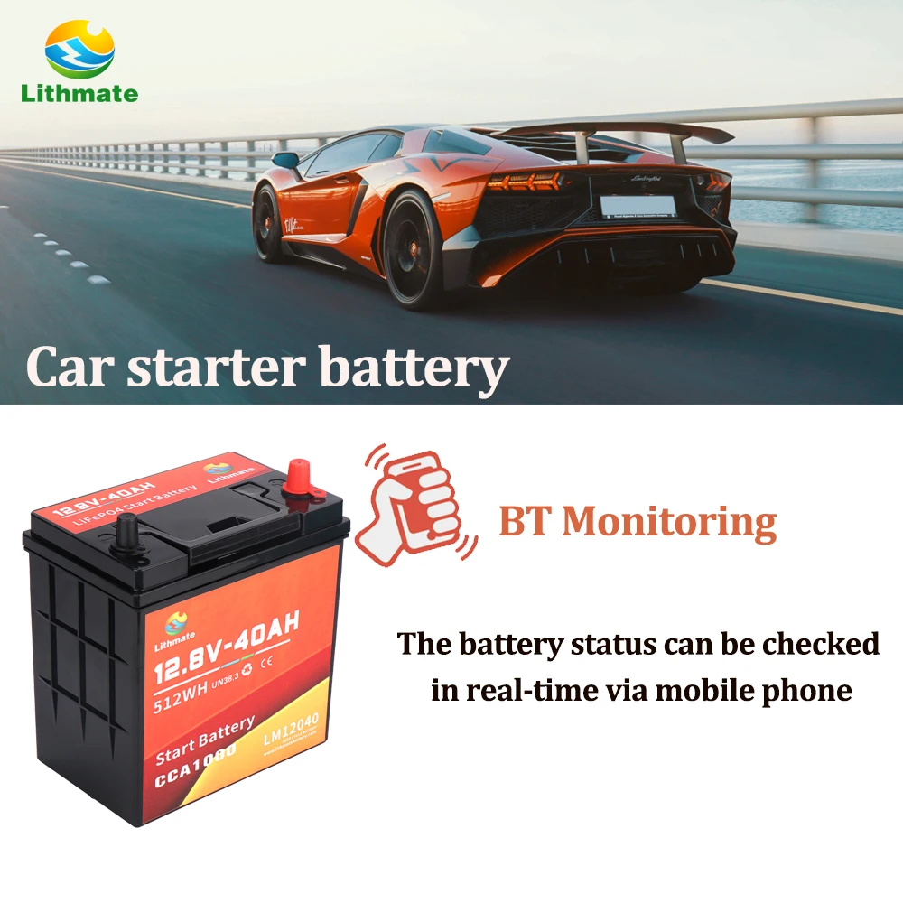 Hot Selling Small Capacity High Power CCA 1000 12.8V Lifepo4 12v 40ah Car Jump Start Lithium Battery