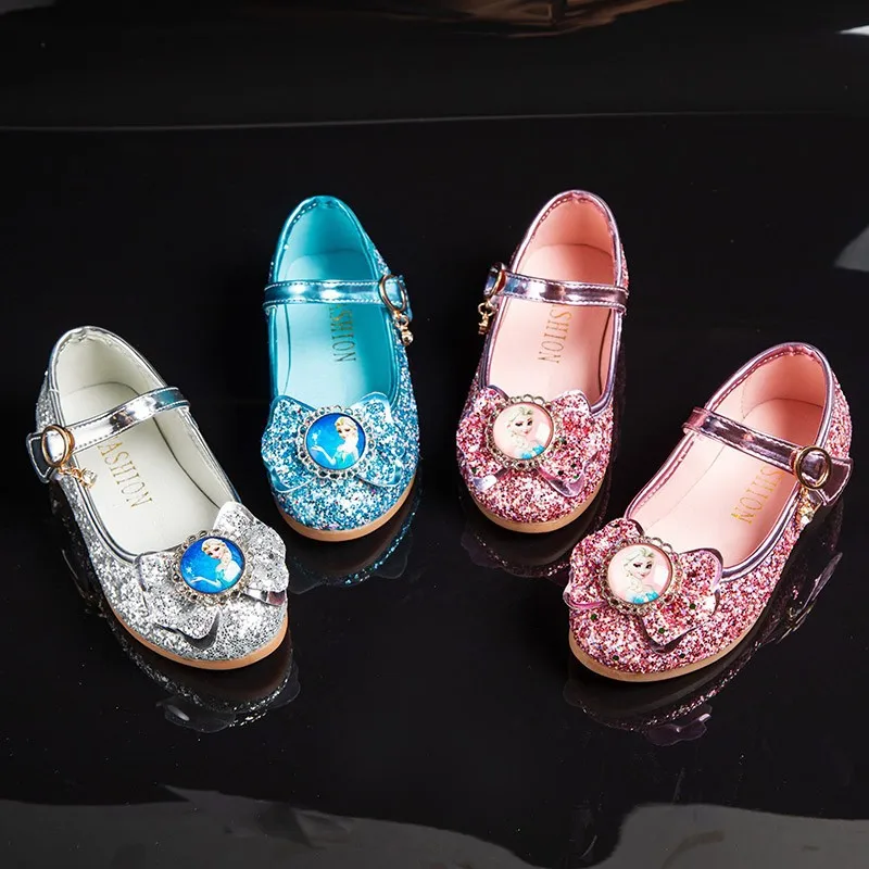 Новинка 2021, блестящие туфли принцессы с кристаллами, кожаная обувь для девочек, детские повседневные сандалии