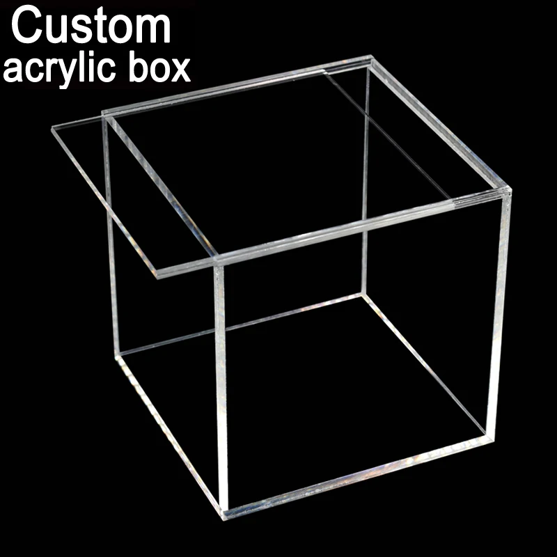 JIHONG Custom Acrylic Box Display Box Case for Jewelry Showcase Acrylic Slid Box for Acrylic case with Hanging Lid