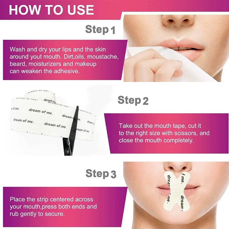 Latex-free Custom Anti Snoring Sleep Mouth Strips Breathable Asleep Mouth Tape Roll Reduce Mouth Breathing for Men and Women