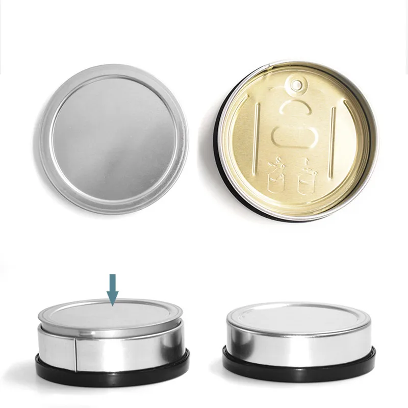 Metal Containers, Round Metal Tins With Clear View Tops