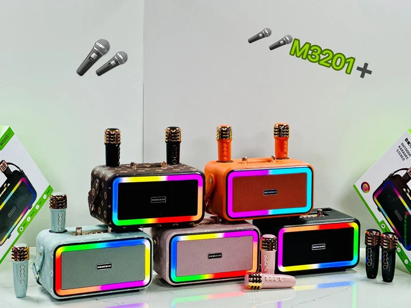 Bass Sound Portable Bluetooth Karaoke Speaker With Wireless Microphone Custom Stereo Outdoor Color Changing Speaker Factory
