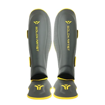 Factory Direct Sales Free Fighting Pu leather training muay thai Shin Guards Instep Leg Pads Protective